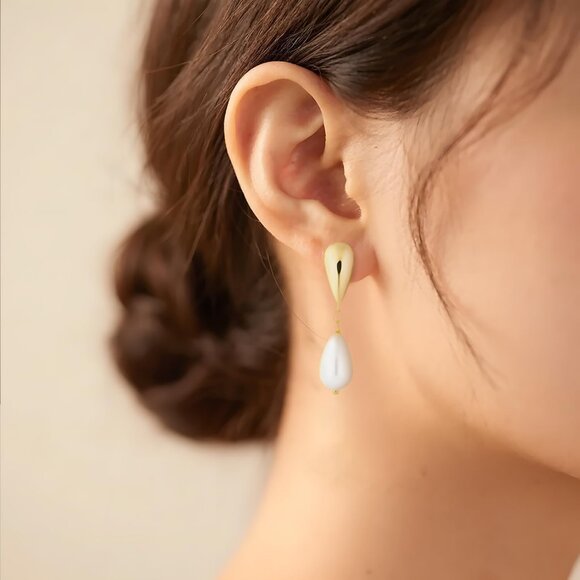 Pearl Drop Dangle Earrings for Women Bridal Bridesmaid Prom Wedding Jewelry Gift - Picture 2 of 5